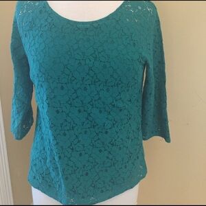Boden Green Lace Top Size 4